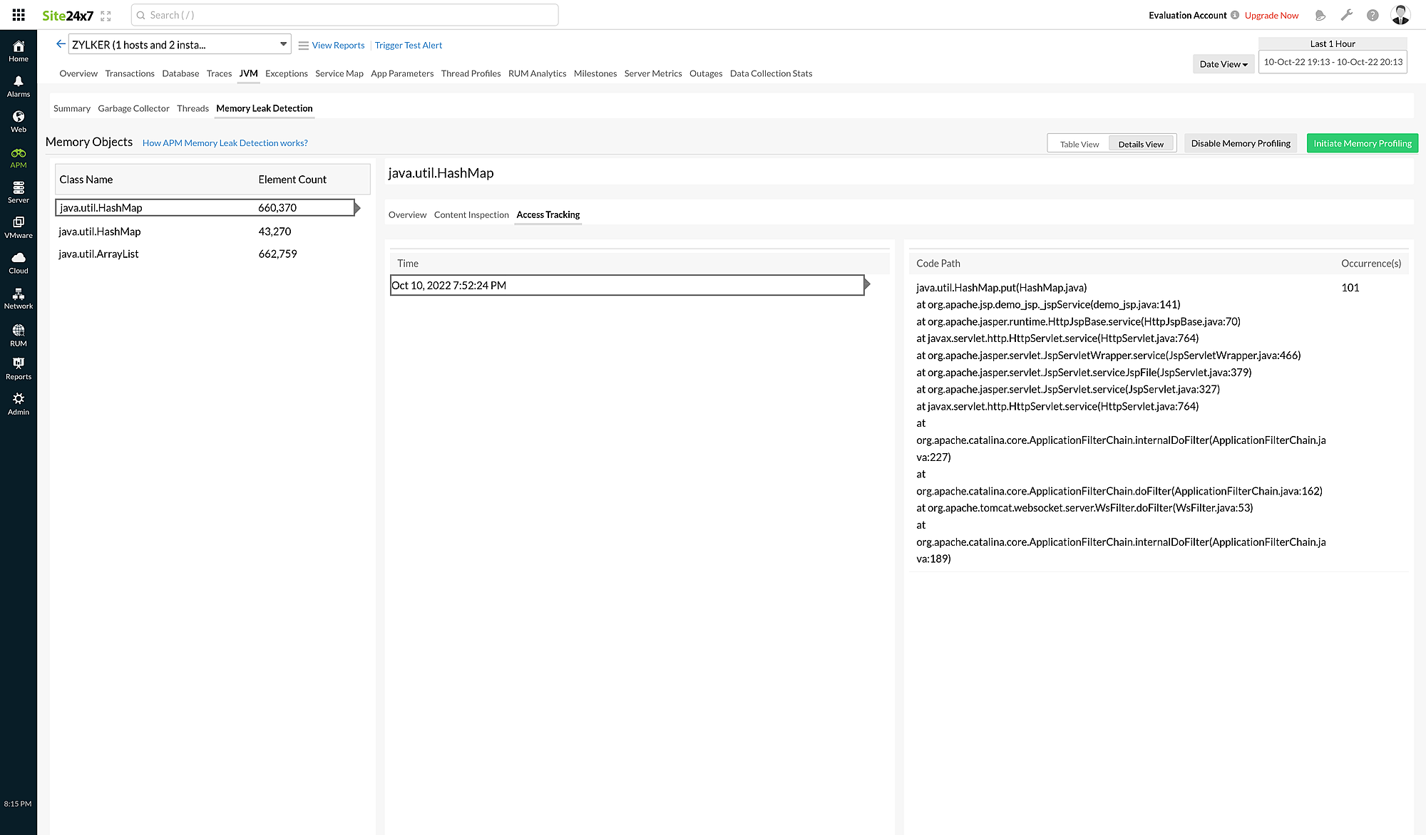 Access tracking metrics