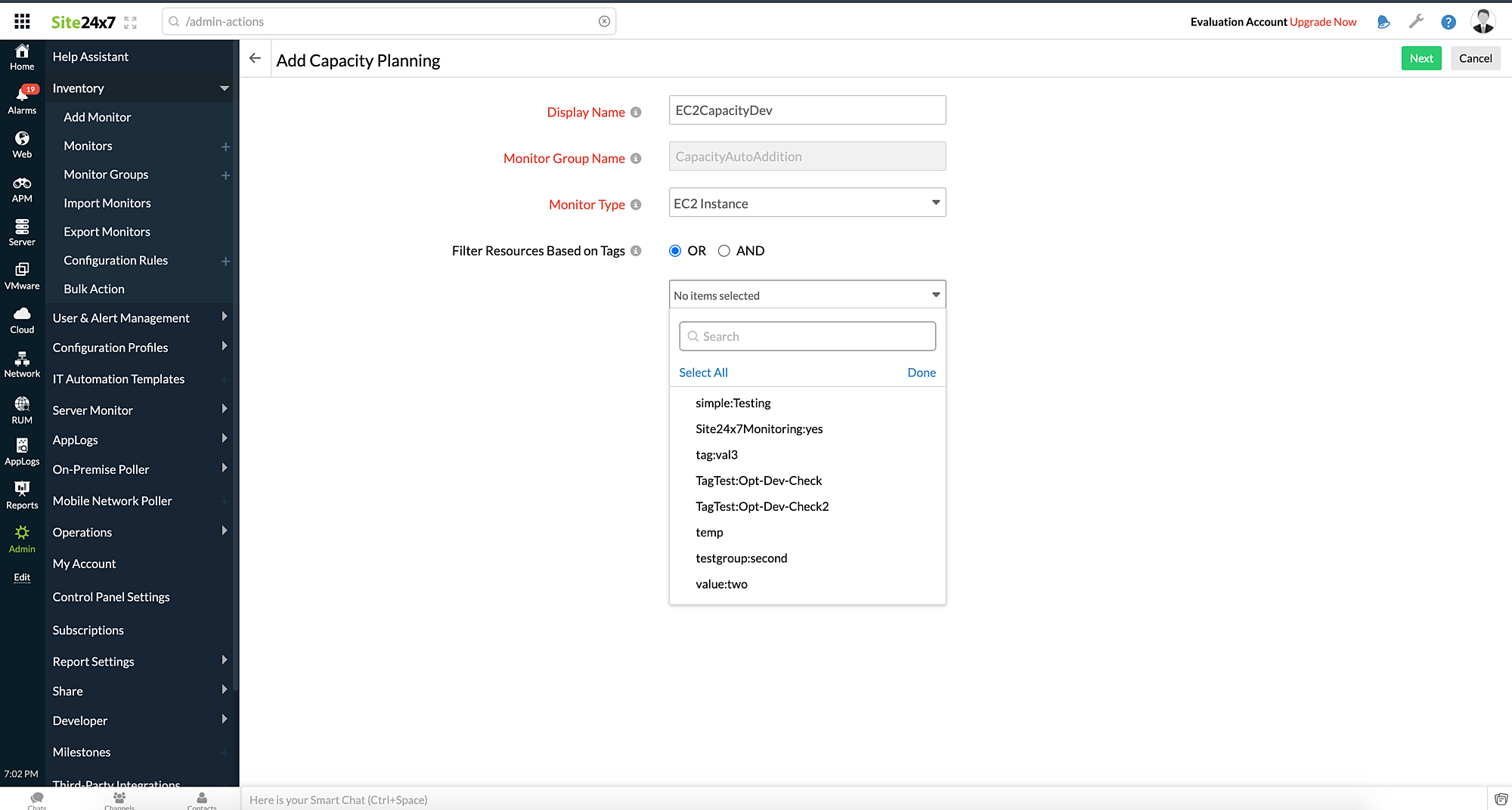 add-capacity-planning monitor