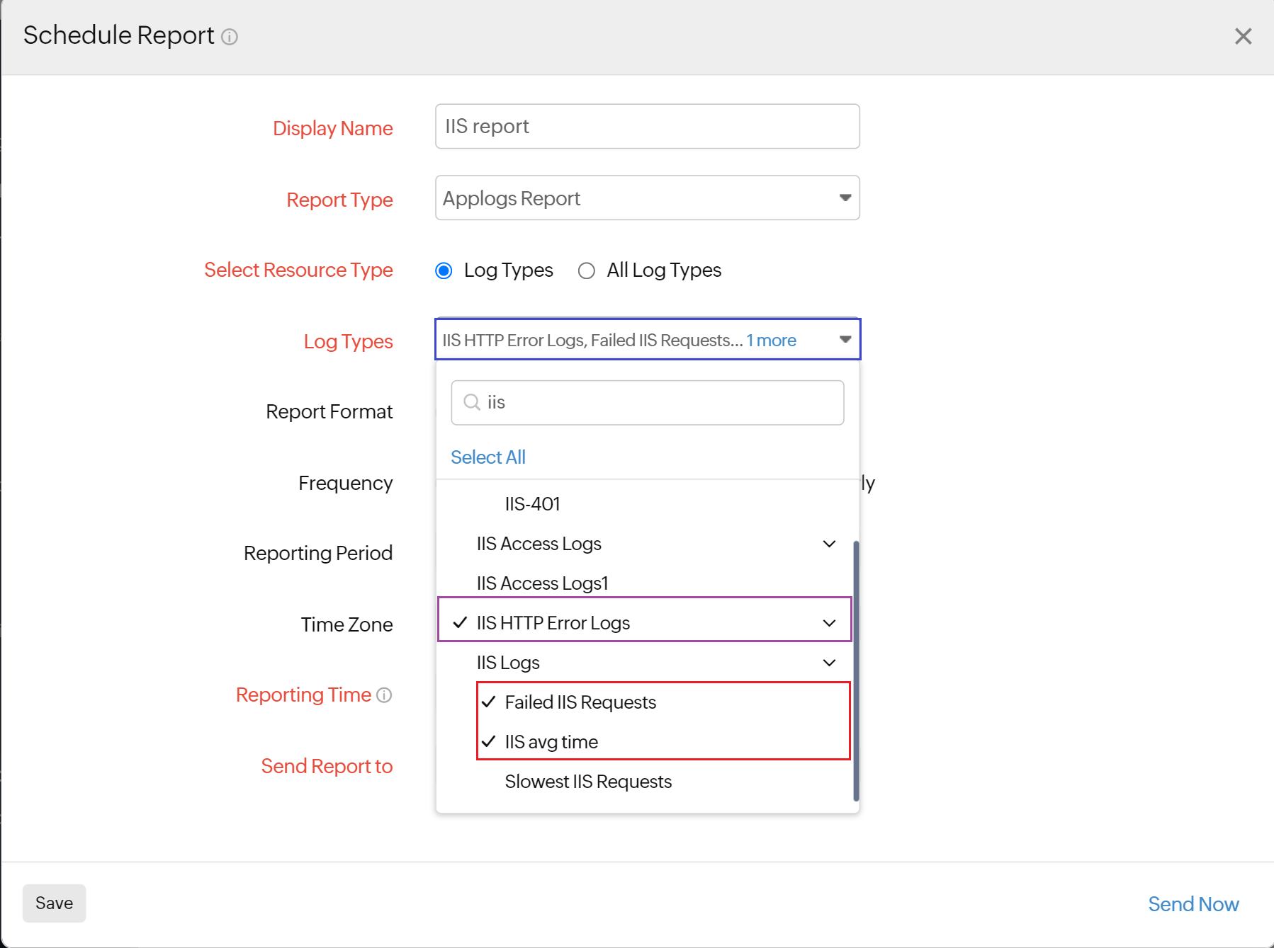 AppLogs scheduled reports