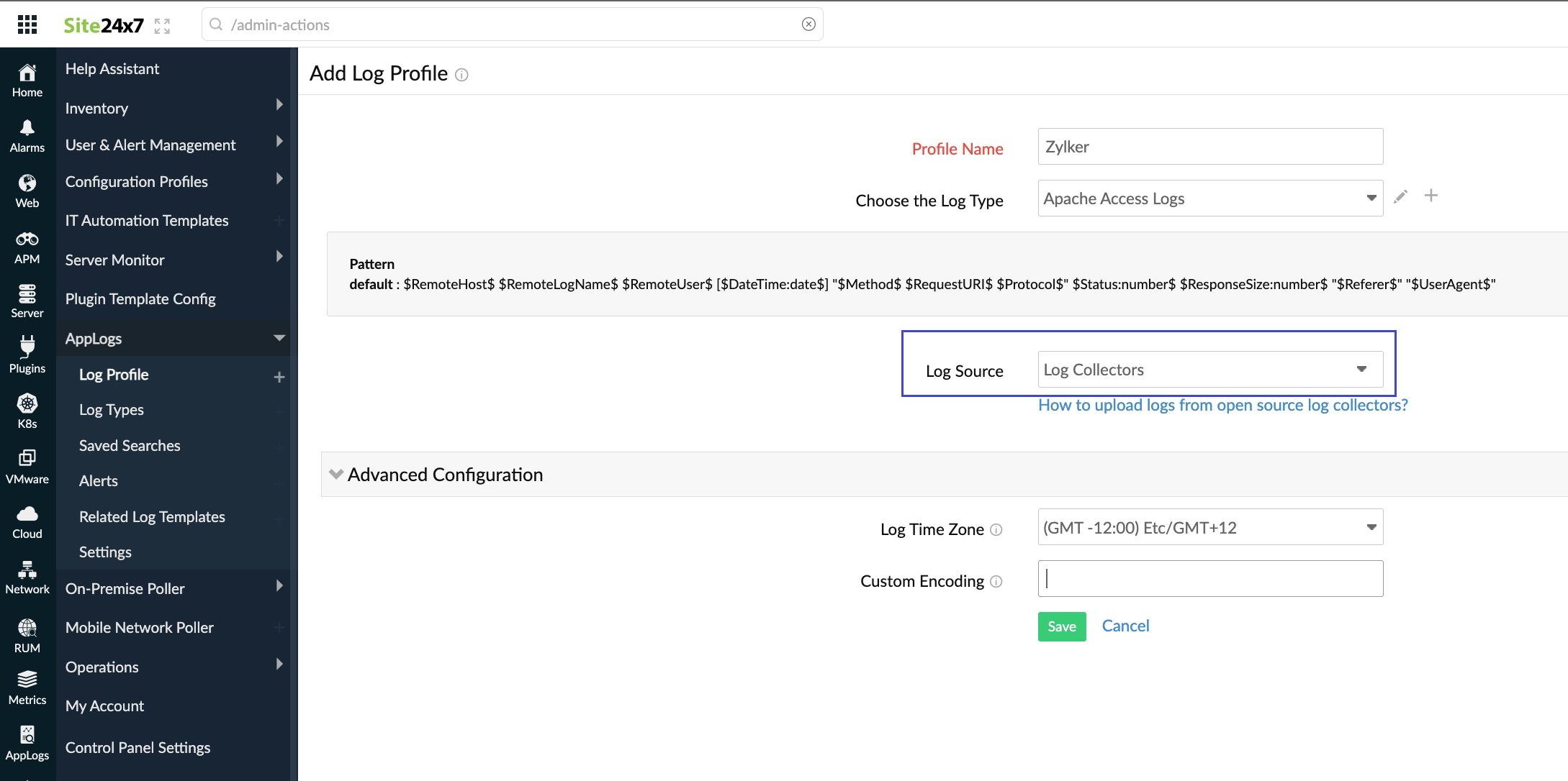 fluentd log profile